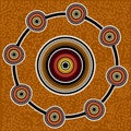 Aboriginal art vector background.