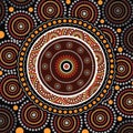 Aboriginal art vector background. Royalty Free Stock Photo