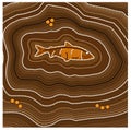 Aboriginal art vector background. Fish