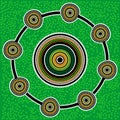 Aboriginal art vector background. Green