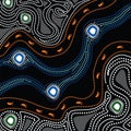 Aboriginal art vector background. Royalty Free Stock Photo