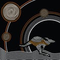 Aboriginal art vector background.