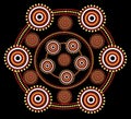 Aboriginal art vector background.