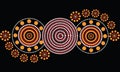 Aboriginal art vector background.