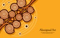 Aboriginal art vector banner background