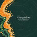 Aboriginal art vector banner with text.