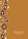 Aboriginal art vector banner with text. Royalty Free Stock Photo