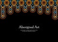 Aboriginal art vector banner with text.