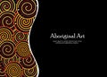 Aboriginal art vector banner with text.