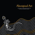 Aboriginal art vector Banner with text.