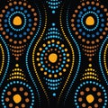 Aboriginal art vector dot background. Royalty Free Stock Photo
