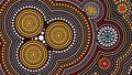 Aboriginal art vector painting, Connection concept, Illustration based on aboriginal style of dot background Royalty Free Stock Photo