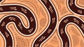 Aboriginal art vector painting with kangaroo track. Illustration based on aboriginal style of dot background. Royalty Free Stock Photo