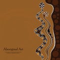 Aboriginal art vector painting with snakes