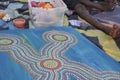 Aboriginal artist dot painting in Broome Kimberley Western Australia