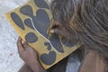 Aboriginal artist dot painting Northern Territory Australia