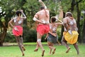 Aboriginal Australians People dancing traditional dance during Australia Day celebrations Royalty Free Stock Photo