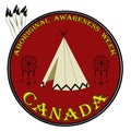 Aboriginal awarness week sign, labbel vector illustration Royalty Free Stock Photo