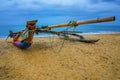 Aboriginal boat on the sandy shores Royalty Free Stock Photo