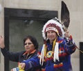 Aboriginal Chief With Partner With Headress