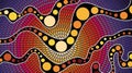 Aboriginal art vector background, Connection concept Royalty Free Stock Photo