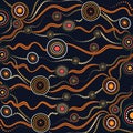 Aboriginal dot art vecAboriginal art vector seamless backgroundtor background. Royalty Free Stock Photo