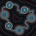 Aboriginal dot art vector background. Royalty Free Stock Photo