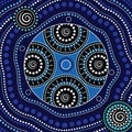 Aboriginal dot art vector background.