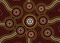 Aboriginal dot art vector background. Royalty Free Stock Photo