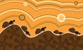 Aboriginal dot art vector background Royalty Free Stock Photo