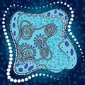 Aboriginal dot art vector background. illutration Royalty Free Stock Photo