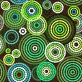 Aboriginal art vector seamless background.Green and blue