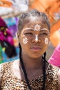 The Aboriginal girls decorate their faces, Amoronia orange coast, Madagascar