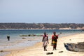 The Aboriginal girls decorate their faces, Amoronia orange coast, Madagascar