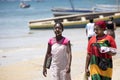 The Aboriginal girls decorate their faces, Amoronia orange coast, Madagascar