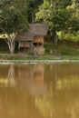 Aboriginal Hut in Tropical Jungle by The River Royalty Free Stock Photo