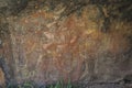 Aboriginal rock art at Uluru Kata Tjuta National Park Royalty Free Stock Photo