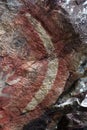 Aboriginal rock painting, boomerang Royalty Free Stock Photo