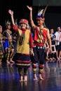 Aboriginal Taiwanese man and woman in traditional attire at the Taiwan Indigenous People Cultural Park in Pintung county, Taiwan