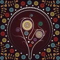 Aboriginal tree, Aboriginal art vector painting with tree.