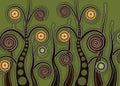 Aboriginal tree, Aboriginal art vector painting with tree.