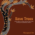 Aboriginal Tree Illustration. Save tree Royalty Free Stock Photo