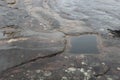 Aboriginal water gathering pool in australia rockart Royalty Free Stock Photo