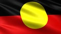 Aborigine flag, with waving fabric texture