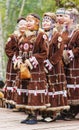 Aborigine of Kamchatka dancing on dance marathon. Royalty Free Stock Photo