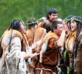 Aborigine of Kamchatka dancing on dance marathon Royalty Free Stock Photo