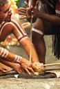 Aborigines actors making fire