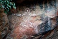 Aborigines rock painting art Kakadu Royalty Free Stock Photo