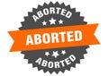aborted sign. aborted round isolated ribbon label. Royalty Free Stock Photo