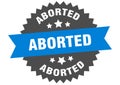 aborted sign. aborted round isolated ribbon label. Royalty Free Stock Photo